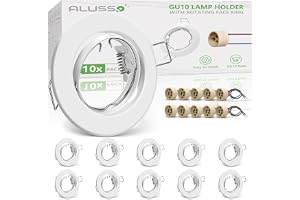 ALUSSO Uppsättning av 10 infällda spotlights i metall GU10 ram 68 mm installationsram 230 V