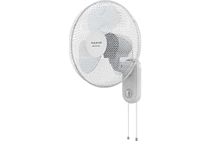 Taurus Greco Wall Ventilador de Pared Silencioso, 3 Velocidades, Selector de Velocidades Giratorio, Oscilante, Conmutador de Tirador, Rejilla Extraíble 45W, 3 Aspas