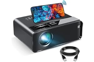 ELEPHAS Mini WiFi Projector, 2024 Upgraded HD Movie Projector with Synchronize Smartphone Screen, Portable Projector Supports 1080P, Compatible with iOS/Android/TV Stick, and HDMI/USB…