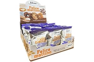 Falcone - Felice mattino - Mini Biscotti per la colazione porzionate in buste da 2 Frollini - 34 g (MINI COOKIES CON GOCCE DI CIOCCOLATO E NOCCIOLE)