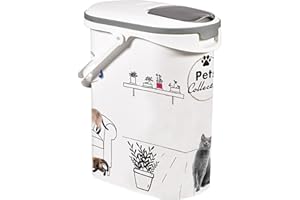 Curver Contenitore per crocchette per gatti – 10 L/4 KG – Pets Collection – Contenitore ermetico anti-odore per alimenti per gatti – 19 x 30 x 35 cm, bianco