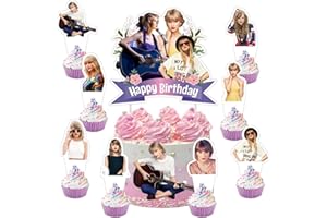 Jofiesu Cartoon Birthday Cake Toppers,Cartoon Party Decorations - cake topper cupcake toppers for kid, Birthday Party Decorations (Pink)
