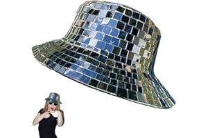 Leling Disco Bucket Hat, Mirror Ball Stunning Glitter Hat In Clothing, Festival Glitter, Party, Sequin