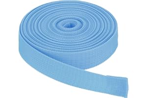 Rebower Nylon Webbing Strap, 10 Yards x 1 Inch Polypropylene Webbing Lightweight Strapping Backpack Band for DIY Gear Repair Outdoor Luggage Cargo Straps, Blue