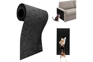 Camiraft Protection Canape Chat Anti Griffe 40×200 cm,DIY Trimmable Chats Grattoir,Tapis Griffoir Chat,Griffoir Chat Canapé Auto-adhésifs,Protège Les Tapis et Canapés, Antidérapant - Noir