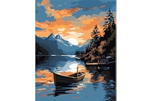 Gifmore Paint by Numbers Kits for Adults, DIY Craft Art Canvas Painting Kit with Acrylic Pigment and Brushes, 12 x 16 inch Sea View (Frameless)