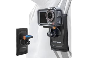 REYGEAK Rucksack Schultergurt Halterung fürDJI OSMO Action 5 pro/Action 4/Action 3,mit Verstellbarem Schulterpolster, Gurthalter-Befestigungssystem