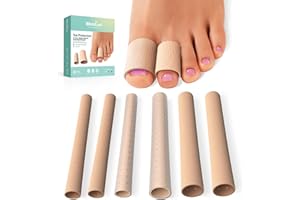 Welnove Cuttable Toe Tubes Sleeves - 6 Pack Zehenschützer für Hammerzehen, Hühneraugen, Schwielen, Blasen - Stoff & atmungsaktives Gel-Futter Zehenschützer Relief Toe Druck Schmerzen……