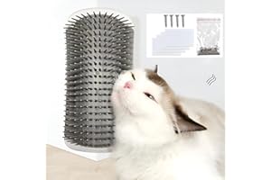 ZSMJAER Katzenbürste Wand Ecke,Katze Self Groomer,Haarpflege Kamm Haarentfernung Massage Bürste,Tierpflege-Ecke Pflegespielzeug,Eckmassagekamm für Langhaarige Kurzhaarkatzen (Grau)