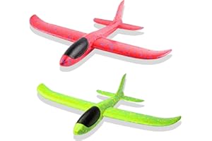 GROBRO7 2 Stück 12.5in Schaum Segelflugzeug für Kinder Jungen Mädchen, Handwerfendes Modell Schaum Flugzeug Outdoor Sport Spiel Spielzeug Geburtstagsgeschenk (Zufällige Farbe)