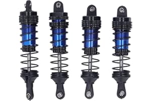 RITOEASYSPORTS 4-teiliger RC-Auto-Stoßdämpfer, Stabiler Aluminiumlegierungs-Stoßdämpfer mit Hoher Elastizität Vorne und Hinten für LC Racing 1/14 1/16 (Blau)