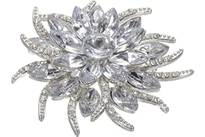 PATIKIL Broche con Diamantes de Imitación, Cistal Gran Flor Solapa Alfiler para Mujer Elegante Vintage Accesorio Pin para Vestido Abrigo Sombrero Bolsa Bricolaje Bufanda Regalo