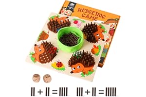 SCBOY Drewniana gra w jeża Zabawki Montessori (gra planszowa z kostkami) Gra matematyczna i liczenie zabawka do gry w kołki od 3,4 lat gra rodzinna gra podróżna Prezenty dla dzieci