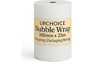 UR CHOICE Bubble Wrap - 300MM X 25M Roll of Premium Quality Polythene Small Bubble Wrap | Thicker & Durable | Ideal for Packaging, Delivering, and Moving Home/Office | Strong Protective