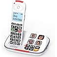 Swissvoice 2355 Single Cordless Big Button Phone for Elderly with Answer Machine - Loud Phones for Hard of Hearing - Hearing Aid Compatible Phones - Cordless Number Telephone