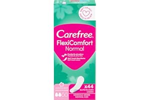 Carefree 44 unidades FlexiComfort Normal con ligero aroma, flexible y ultrafino para una sensación de frescor de larga duración, tamaño normal