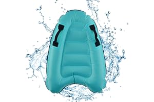 Feliciay Inflatable Bodyboard, Lightweight Portable Swimming Board with Handles, Swimming Aids for Pool, Learning Aid Mat, Inflatable Surfboard for Kids and Adults
