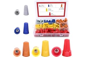 Hilitchi 175pcs Electrical Wire Connector Screw Twist Screw-On Connector Cap w/ Spring Insert Assortment Set