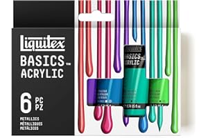 Liquitex Basics Acrylique Set de 6 tubes 22 ml Couleurs métalliques