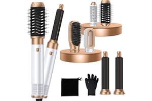 MogaWave 6 in 1 Air Styler Airbrush Pro Hair Styler with Magic Styler, Blow Dry Hair Brush, Air Curler, Multi Styler for Drying and Styling Straightening Volumizing Curling Sleeking