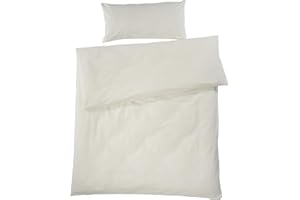 HANS NATUR Bio Kinderbettwäsche 100% Bio-Baumwolle (kbA) GOTS zertifiziert, Natur, 135 x 200 cm / 40 x 80 cm, unbehandelter Stoff