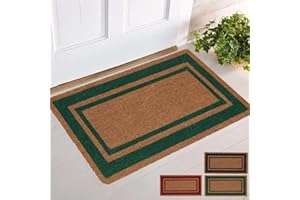 parpyon® Zerbino ingresso casa esterno Classico CM 40X80 in Cocco Naturale con fondo ANTISCIVOLO Tappeto entrata per esterno ed interno tappeti moderni (CM 40X80, Bordo-2V)
