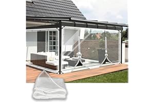 WZYJLyds Rideau Extérieur Imperméable, avec Porte Zippée Bâche Transparente Taille Personnalisable pour Facade Avant, Pergola, Cabana