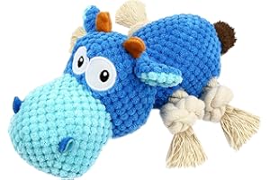 Ferizzia Jouet Chien, Jouet Couineur, Jouets à Mâcher Indestructible, Jouets Interactif en Peluche avec Corde et Papier, Corde Interactive pour tir à la Guerre, Ennui, Nettoyage des