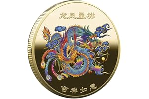 HiyyFloy Prospérité Apportée par Les Chinois Loong Phoenix Pièce Porte-Bonheur Porte-Bonheur Pièce Commémorative Outil De Grattage De Billets De Loterie