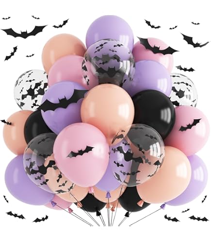 Halloween Baby Shower Decorations - Pastel Balloon Garland Kit With Ghost & Bat Theme
