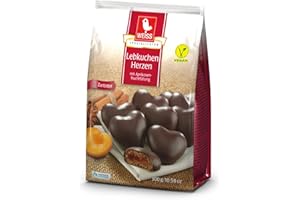 Weiss - Lebkuchen Herzen - Zartbitter Mit Aprikosen-Fruchtfullung - 300g