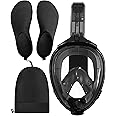 G2RISE Full Face Snorkel Mask Adult, Anti-Leak Anti-Fog, Snorkeling Set with Water Shoes for Men and Women