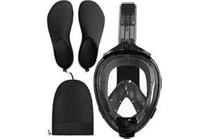 G2RISE Full Face Snorkel Mask Adult, Anti-Leak Anti-Fog, Snorkeling Set with Water Shoes for Men and Women