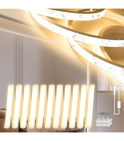 LEDKIA LIGHTING Solar-LED-Streifen 5m, 4000K Neutralweiß, IP65, Schneidbar Alle 3 Cm