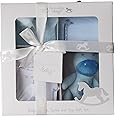 Bundle Bear Baby Boy Newborn Baby Essentials 4 Piece Luxury Boxed Baby Gift Set - Baby Shower Gifts for Mum, Featuring Bodysuit, Bib, Socks and Soft Toy, (Blue, 0-3 Months)