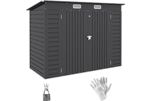Outsunny Capanno Porta Attrezzi con 2 Prese d'Aria e Chiavistello, Casetta da Giardino in Acciaio Zincato, 249x121x183 cm, Grigio