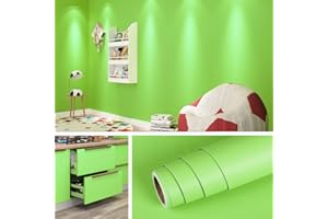 Livelynine Carta da Parati Verde Carta Adesiva per Mobili Bambini Rotolo Pellicola Adesiva Verde Opaco per Tavolo Armadio Camera Letto Bambini Wrapping Vinile Adesivo Colorata Lavabile 40CMX2M