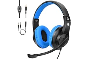 BlueFire Gaming-Headset für Kinder mit Mikrofon, 3,5 mm Bass Stereo Gaming Headset für PS4 / Xbox One S/Xbox One X/Switch Nintendo / PS4 Slim / S4 PRO/PC (Blau)