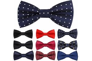 Bambini Ragazzi Papillon Probuk 10*5cm Poliestere Classico Fiocco Regolabile in Tinta Unita con Chiusura a Gancio Papillon Elastico Fantasia Pianura per Feste di Matrimonio/Casual/Occasioni di Lavoro