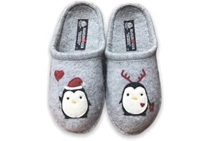 HAFLINGER - PINGUINO - pantofola in lana cotta con disegni