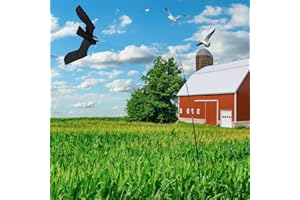 GREENSEN Bird Scarers for Gardens Hawk Bird Scarer Kite with 6m Pole Telescopic Hawk Kite Bird Scarer, Flying Hawk Bird Scarer, Outdoor Flying Bird Repellent Kite for Garden Roofs Farm Yard