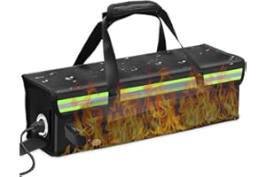 Mejasg Ebike Akku Tasche Feuerfest mit Reißverschluss&Klettverschluss, Feuerfeste&wasserdichte&Explosionsgeschützte Lipo Safe Bag mit Reflexstreifen&Tragegriff, Feuerfeste Batterie Tasche für E-Bike