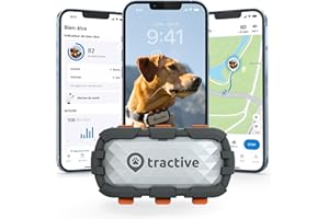 Tractive – collier GPS pour chien XL Adventure - Boîtier en fibre de verre - Jusqu'à 1 mois d'autonomie - Élue Marque de l'Année - Suivi global en direct - Moniteur d'activité - Alertes de santé