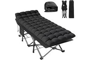 Newfulam Feldbett Klappbar, XXL/XL Campingbett bis 400KG Faltbar Gästebett mit Matratze, Seitentasche, Tragetaschen, Tragbares Klappbett für Camping, Indoor, Outdoor, Büro, Garten, Home Nap
