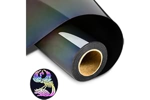 Koomoony HTV Heat Transfer Vinyl Rolls - 12In x 5Ft Reflective Vinyl Bundles, Colorful Reflective & Easy Cut & Weed HTV Vinyl Iron DIY on T-Shirts Canvas Bag ect