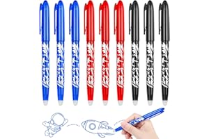 SULOLI 9 Pezzi Penne Gel Cancellabili,Penna Cancellabile da 0.5 mm,Penne a Sfera per Ufficio,Scuola Elementare