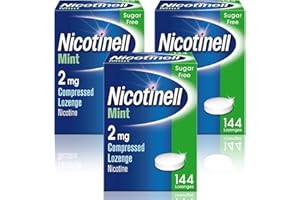 Nicotinell Nicotine Lozenge, Quit Smoking Aid, Sugar Free Mint Flavour, 2 mg, 432 Pieces (3 x 144)