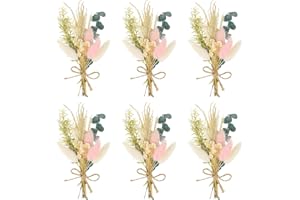 Heyu-Lotus 6 paquetes de mini ramo de flores secas, flores secas para manualidades, mini flores secas para marcos de fotos, decoración del hogar y bodas