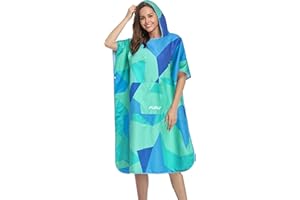 FLYILY Serviette Poncho Ultra légère et, Surfing Changement Serviette Robe avec Capuche Microfibre