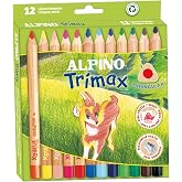 Alpino Trimax Coloured Pencils 12 Units | Colored Pencils for Children | Triangular Pencils of Resistant Lead 0.5 cm | School